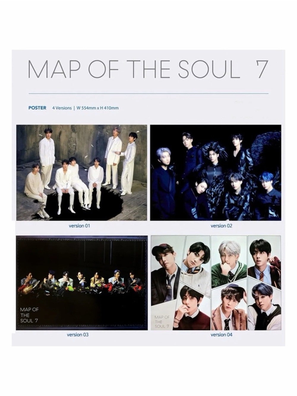 BTS MAP OF THE SOUL 7 OFFICIAL POSTER SET - BRAND NEW, IN TUBE